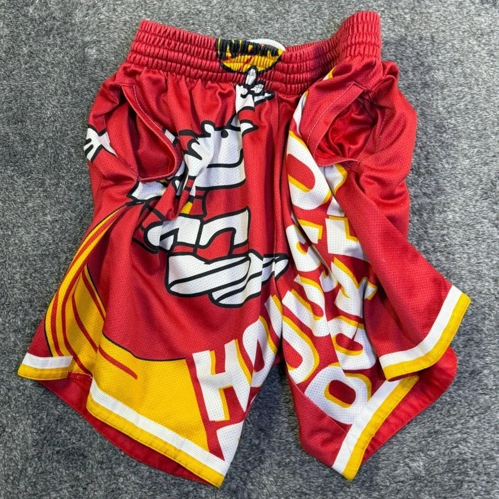 Mitchell & Ness Houston Rockets Shorts‎ Mens Medium Red Hardwood Classics Rare